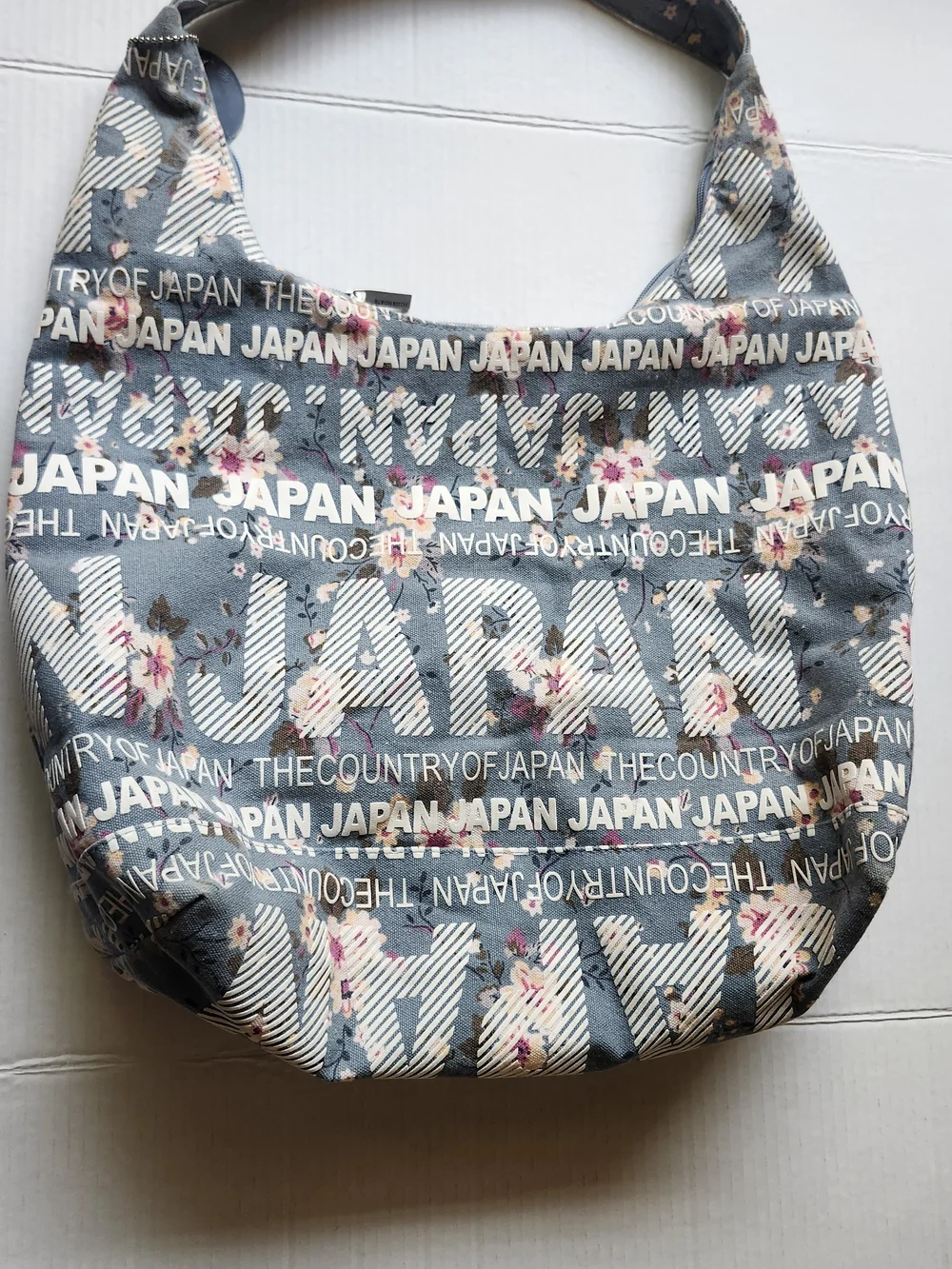 Robin Ruth Blue Floral 'JAPAN' Print Hobo Bag